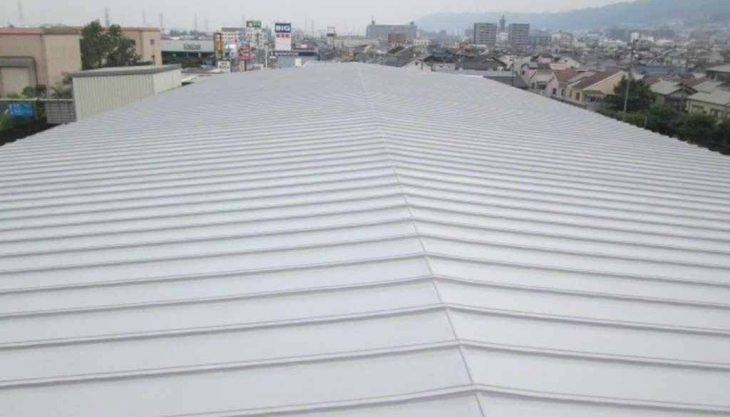 屋根塗装完了 工場 折板屋根